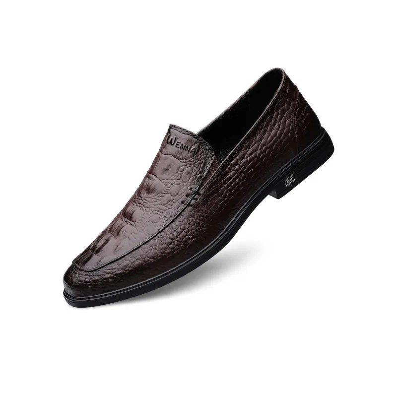 Wen Nai Dress Shoes Men Low Top Brown-2