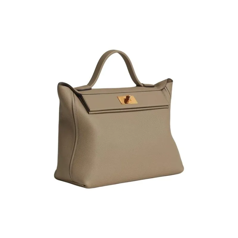 HERMES 24/24 Togo Calfskin With Swift Calfskin Shoulder Bag Crossbody Bag Handbag Women's Tan-1