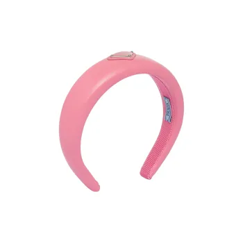 PRADA Logo-Plaque Padded Designed Headband