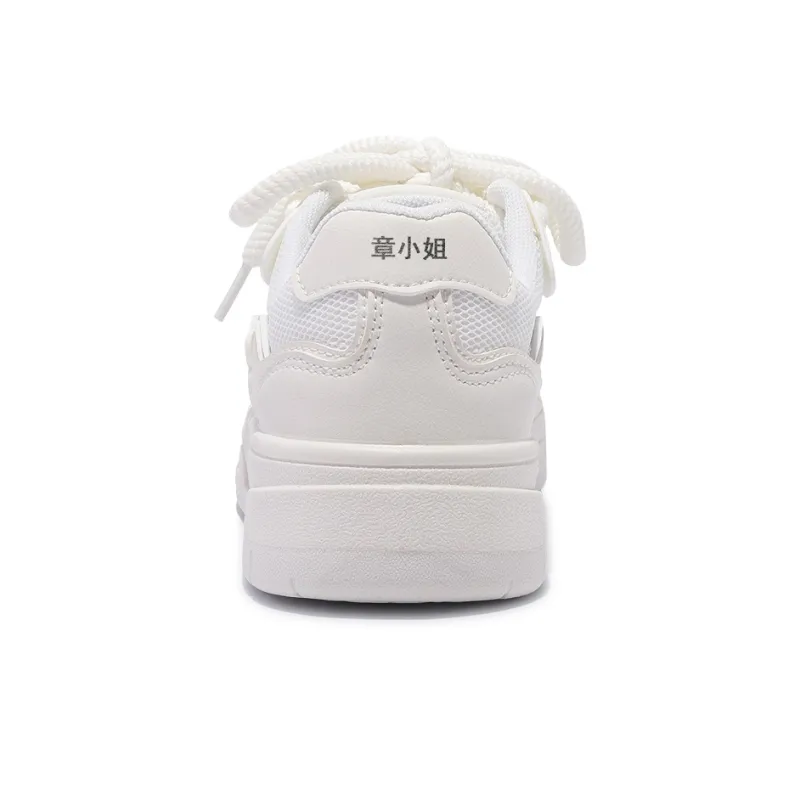 Miss Zhang Slip Resistant Cushioning Wear Resistant Breathable Height Increasing Low Top Skateboard Shoes Women's White-6