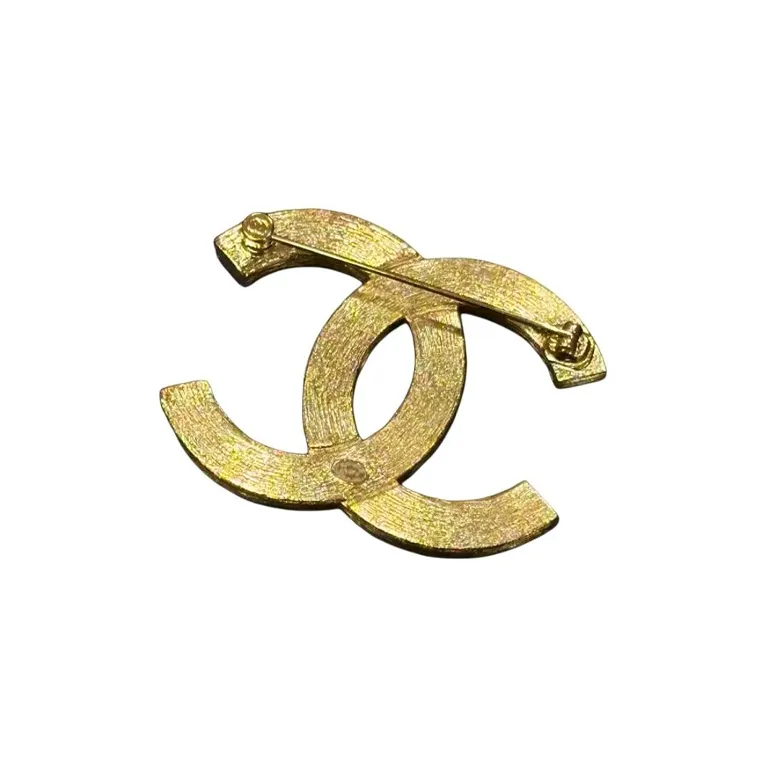 CHANEL Rhinestone Brooches Women's Gold-1