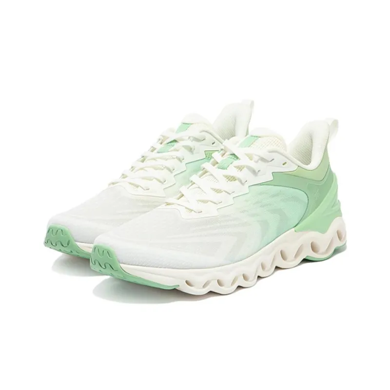 361° Cushioned Anti Slip And Wear Resistant Lightweight Low Top Running Shoes Men's White Green-3