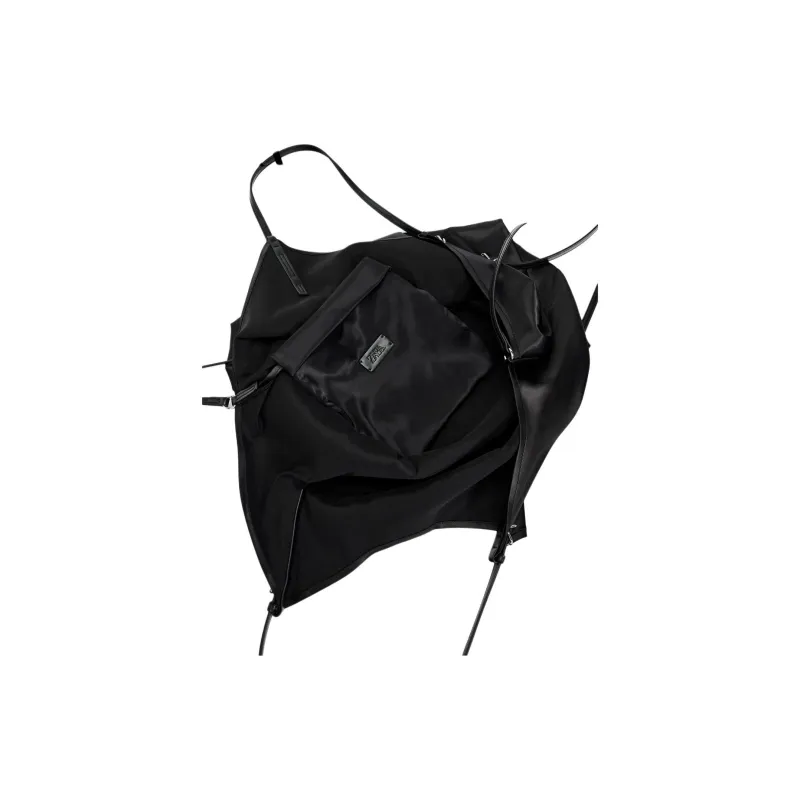 ZARA Polyester Handbag Shoulder Bag Large Size Women's Black-4