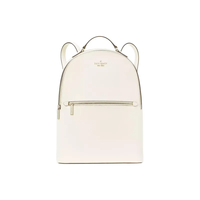 Kate Spade Saffiano Leather Backpack Large Size Women's Egg White Crispy Skin-0