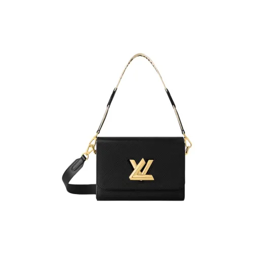 LOUIS VUITTON Twist Epi Grained Cow Leather Portable Crossbody Bag Shoulder Bag Medium Size Women's Black