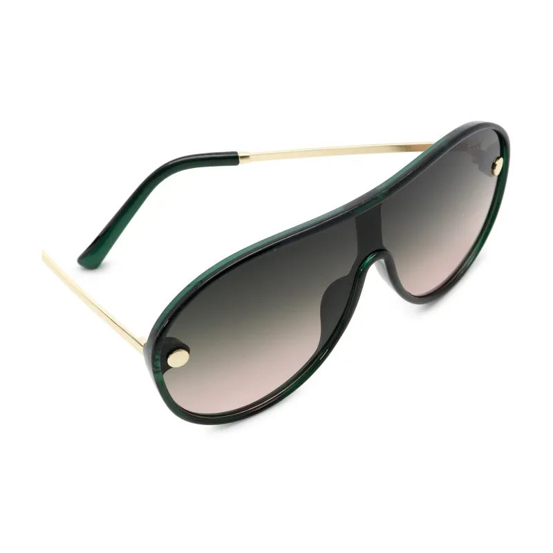 Pair Ponyo PC Aviator Sunglasses Unisex Black Green-2