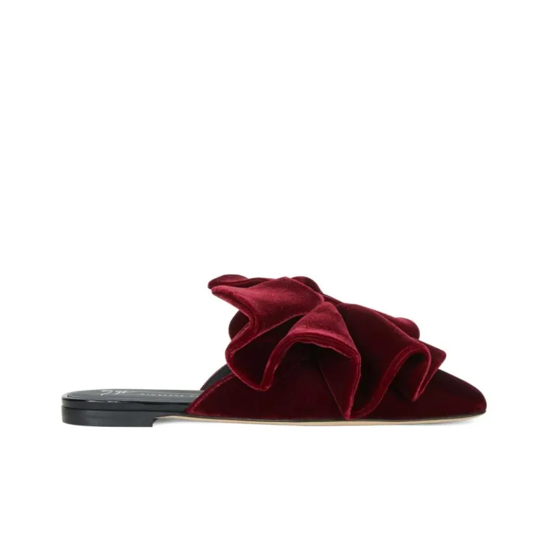 Giuseppe Zanotti Savarin Bow Velvet Mules-1