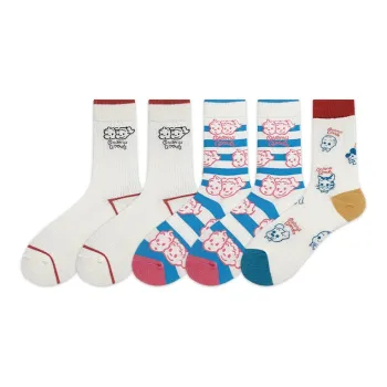 COTTON CHEESE Mid Calf Socks Women's 5 Pack
