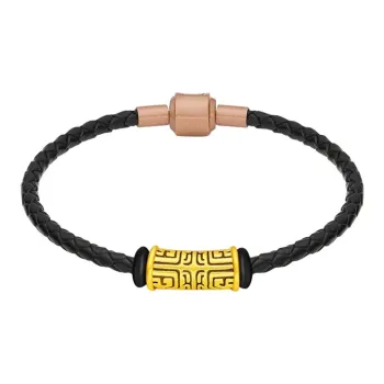 ALLOVE Black Gold Gluttony New Chinese Style Retro National Trendy Trendsetter Solid Gold Fixed Price Bracelets Men's