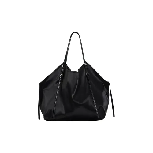 ZARA Polyester Handbag Shoulder Bag Large Size Women's Black