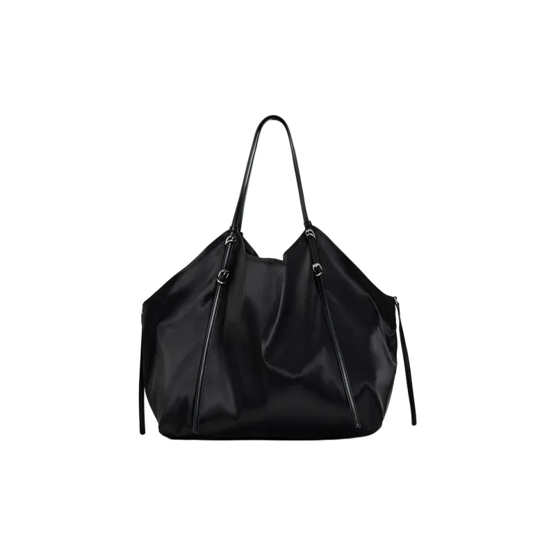 ZARA Polyester Handbag Shoulder Bag Large Size Women's Black-0