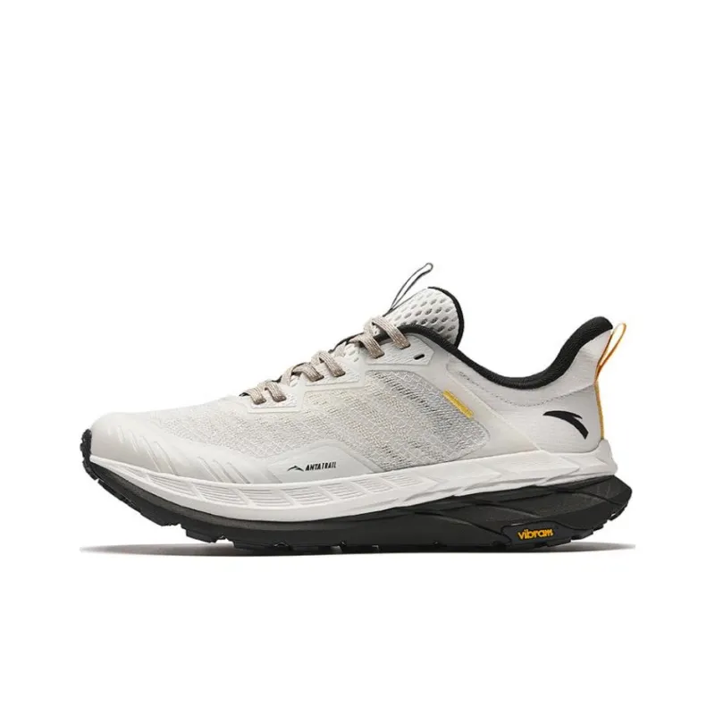 Anta Cushioning, Wear Resistant Low Top Running Shoes Men's White Black Yellow-0