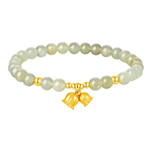 Emerald Dynasty Bracelets Pale Greenish-White Jade Women's