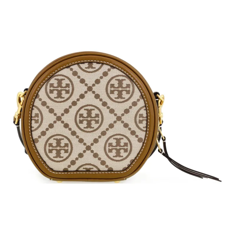 TORY BURCH T Monogram Jacquard Fabric With Leather Round Bag Shoulder Bag Crossbody Bag Regular Women's Hazelnut Brown-5