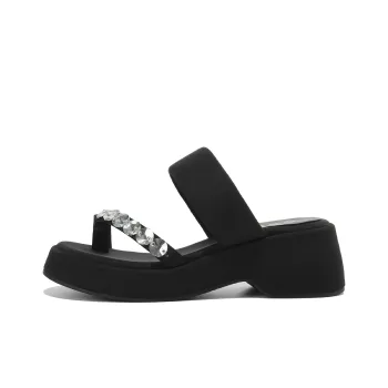 JOSINY Thong Slippers Women's Black/Silver
