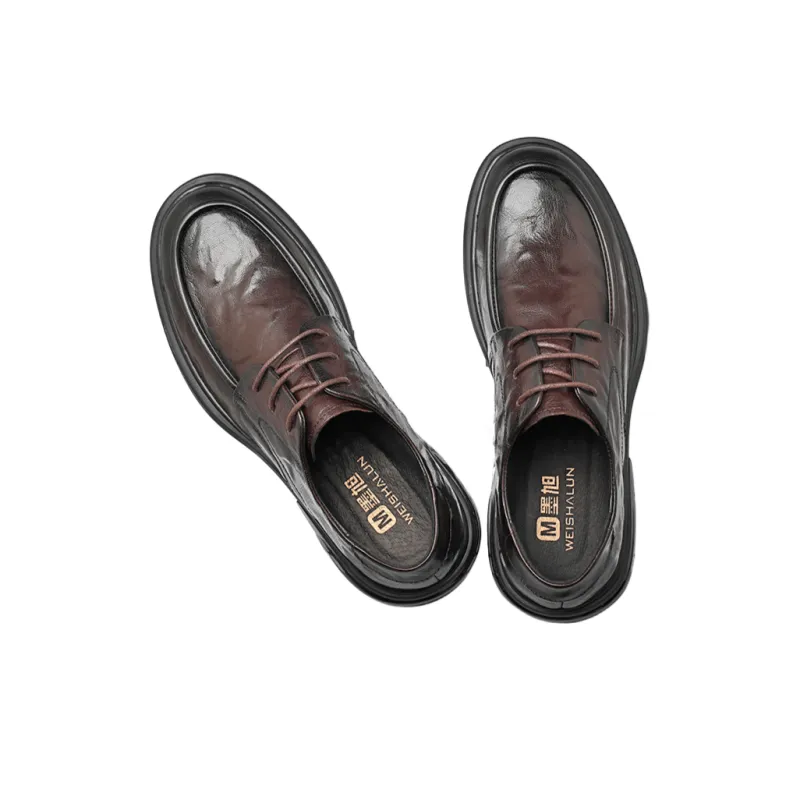 Mo Xu Dress Shoes Men Low Top Black, Brown-6
