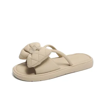 GEMEIQ Slide Slippers Women's Mint Gray, Ecru, Apricot