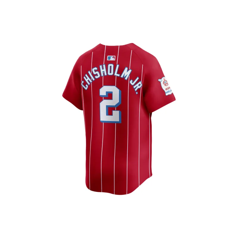 Nike Jazz Chisholm Jr. Miami Marlins City Connect Baseball Jacket Men's Red-1