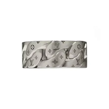 LOUIS VUITTON Palladium Plated Brass Rings Men's Silver