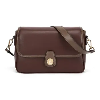 CORALDAISY Synthetic Leather Shoulder Bag Women's Mocha/Crescent White