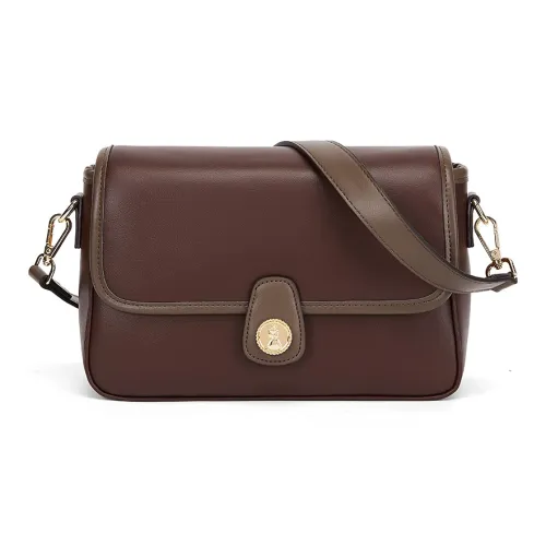 CORALDAISY Synthetic Leather Shoulder Bag Women's Mocha/Crescent White