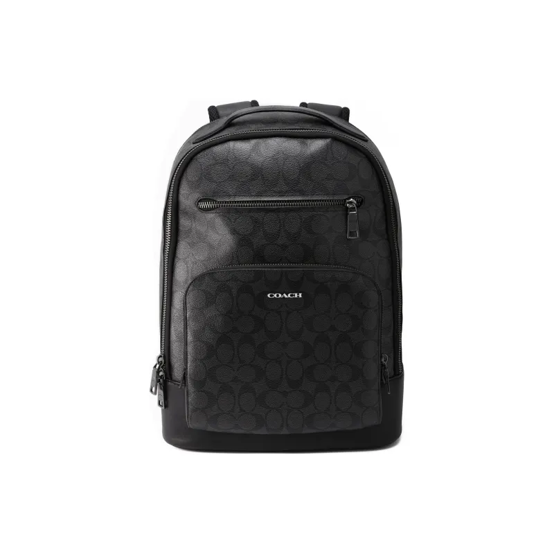 COACH ETHAN Fabric With Artificial Leather Backpack Large Size Men's Black-1