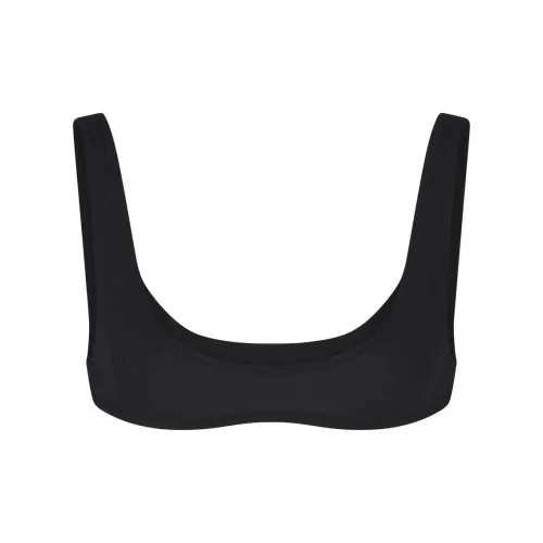 SKIMS THREADBARE RIB MICRO SCOOP BRALETTE Bra Women's SOOT/Smoke Gray