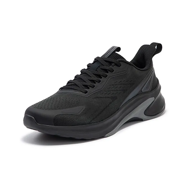 361° Sharp Tooth Cushioning, Slip Resistant, Abrasion Resistant, Breathable Low Top Running Shoes Men's Black Gray-1
