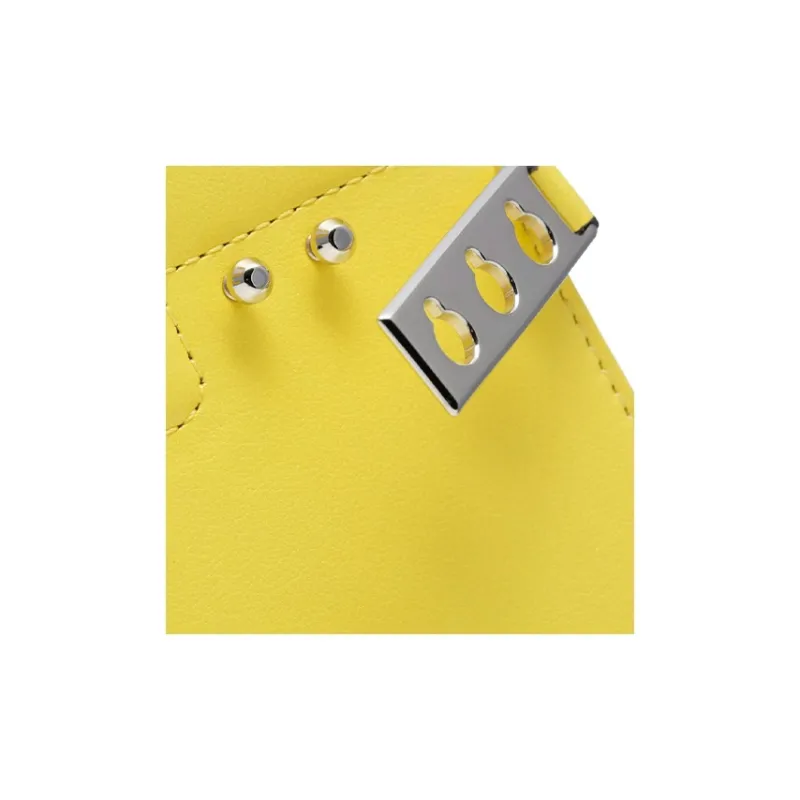 Delvau Tempête Calfskin Shoulder Bag Crossbody Bag Handbag Small Size Women's Pomelo Yellow-6
