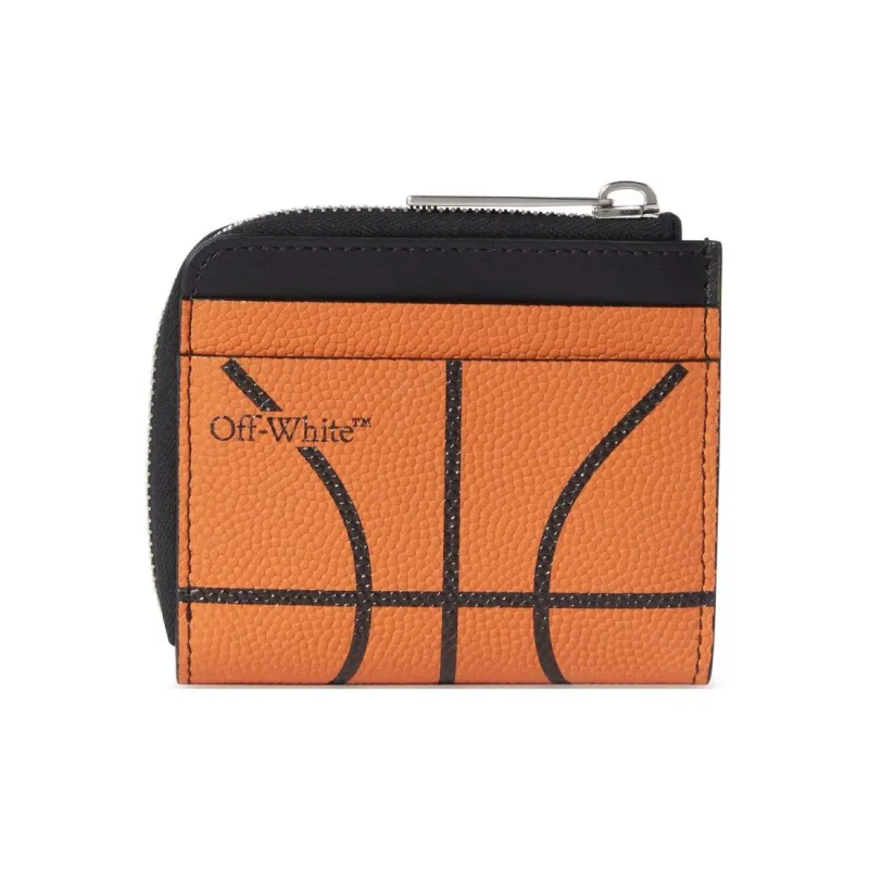 OFF WHITE Basketball Logo print Leather Wallet-1