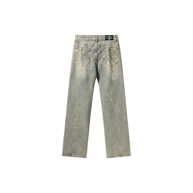XINYINSU SS24 Jeans Unisex Yellow Mud-1