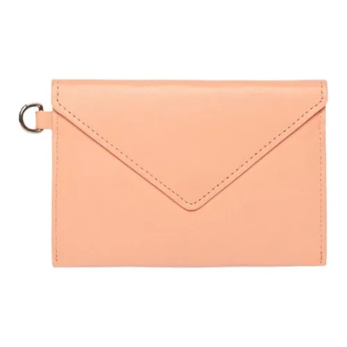 Maison Kitsune Calfskin Card Holder, Wallet Unisex Peach