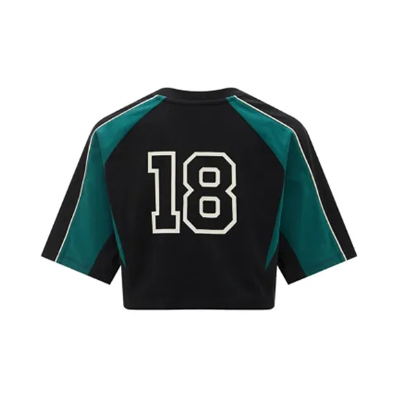 Reebok Raglan Sleeve T Shirt Women's Black/Green-1