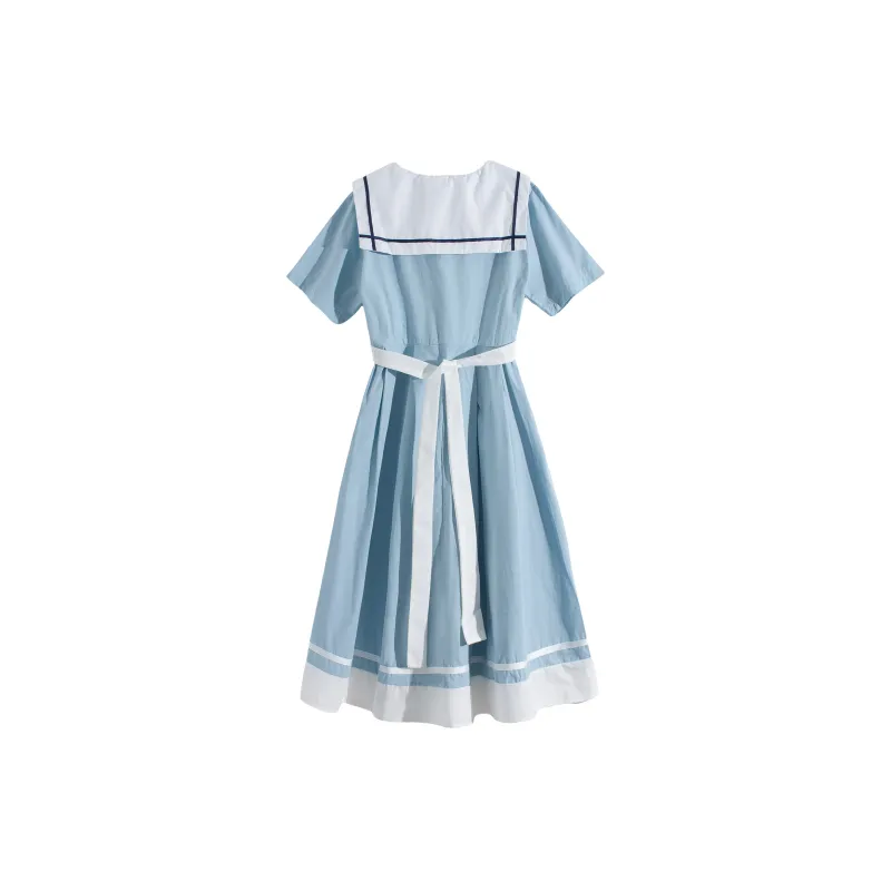 RTNH Short Sleeved Dresses Women's Light Blue-1