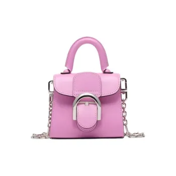 Delvau Brillant Box Calf Calfskin Handbag Shoulder Bag Crossbody Bag Extra Mini Women's Pink