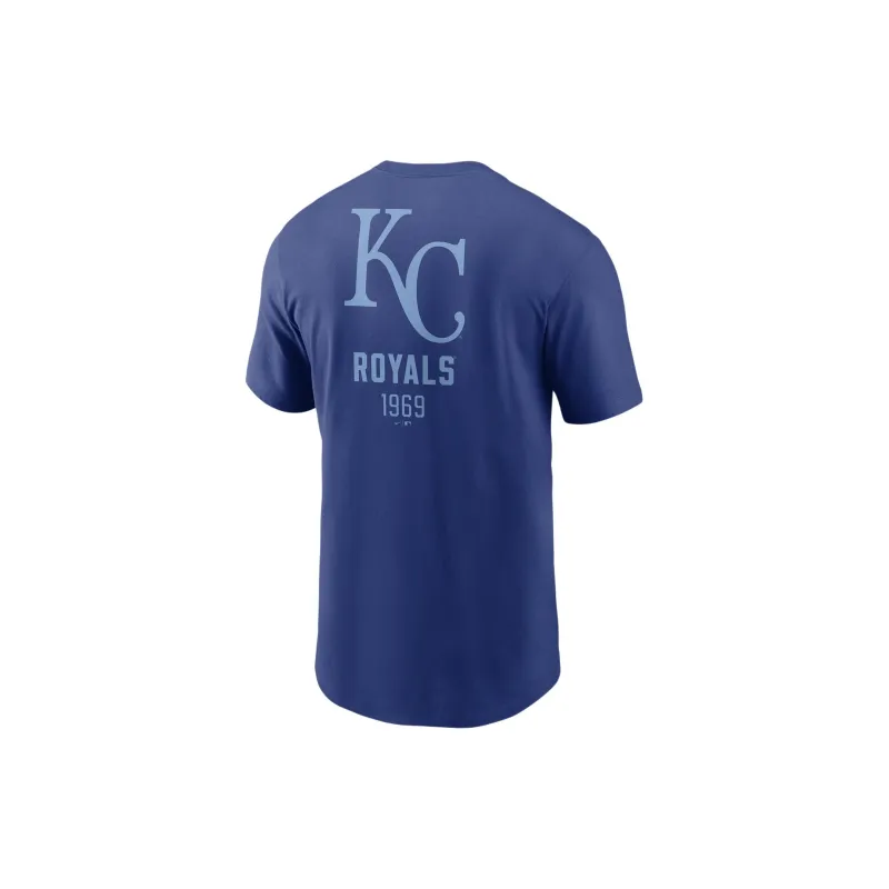 Nike Kansas City Royals Large Logo Back Stack T-Shirt Unisex Blue-1