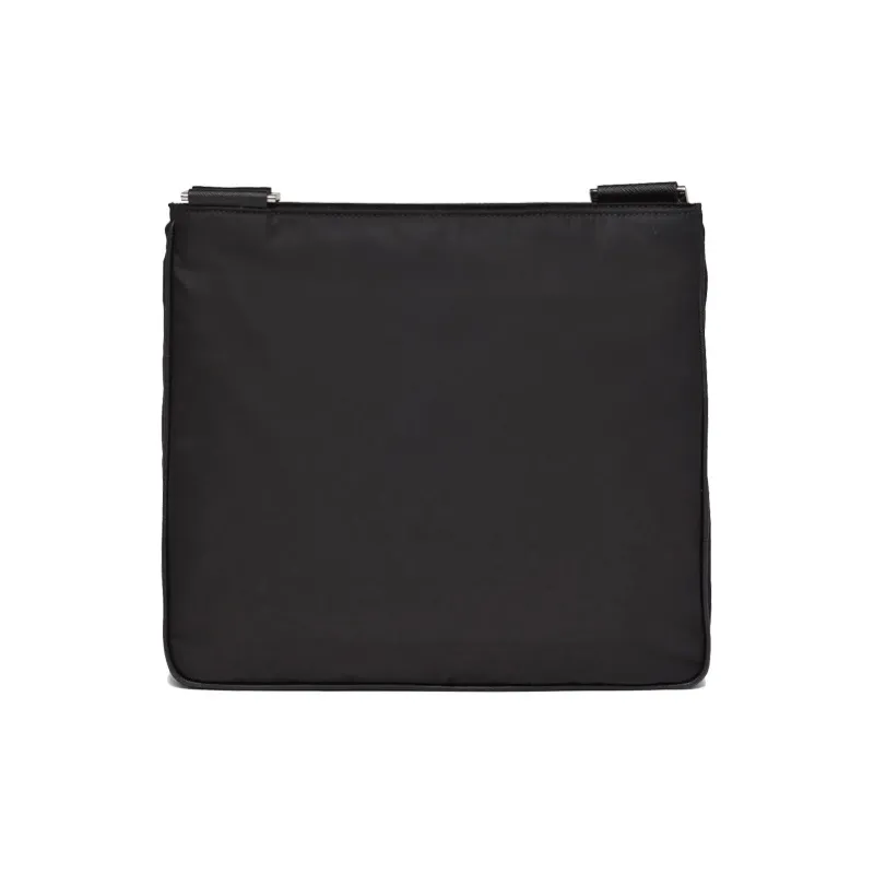 PRADA Recycled Nylon Saffiano Cow Leather Shoulder Bag, Crossbody Bag Men's Black-2