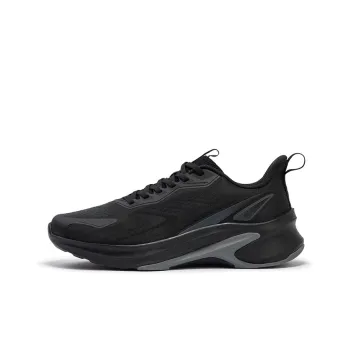 361° Sharp Tooth Cushioning, Slip Resistant, Abrasion Resistant, Breathable Low Top Running Shoes Men's Black Gray