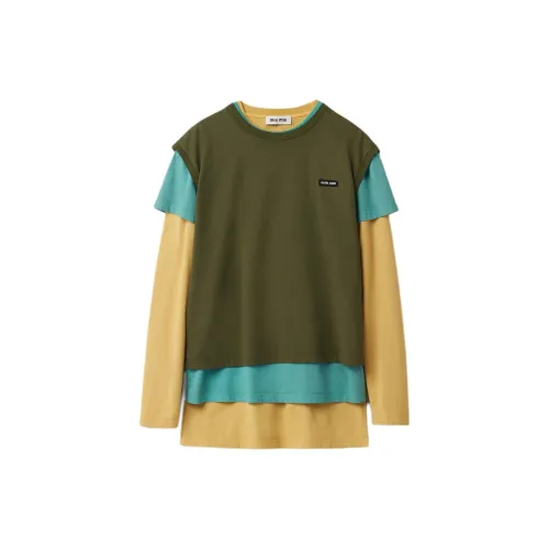 MIU MIU T-Shirts Women's Teak Green