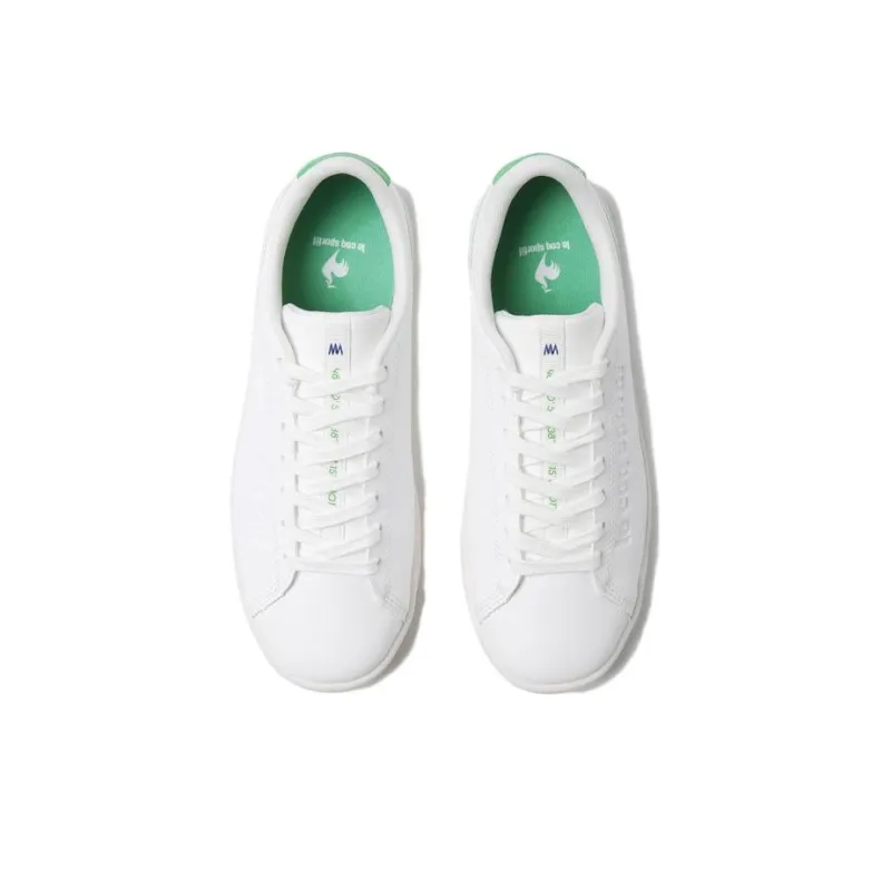 Le Coq Sportif Waterproof And Wear resistant Low Top Skateboard Shoes Unisex White Green-4