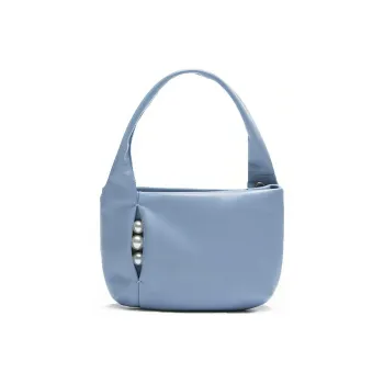 STAR TOWN Cow Leather Handbag Medium Size Women's Lemon Peel, Ibiza Blue