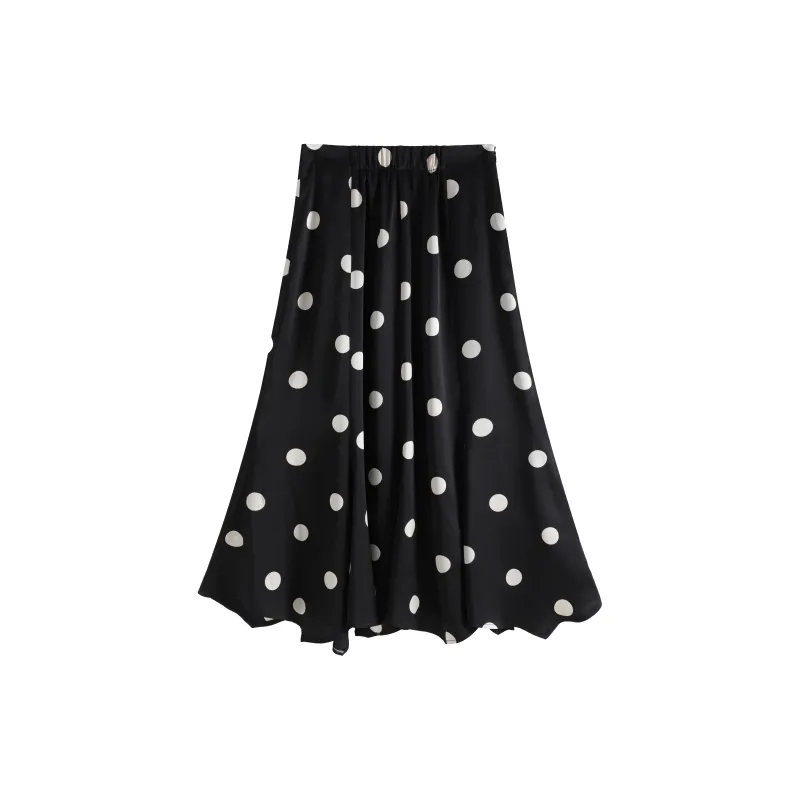 SUBEN Casual Long Skirts Women's Black-1