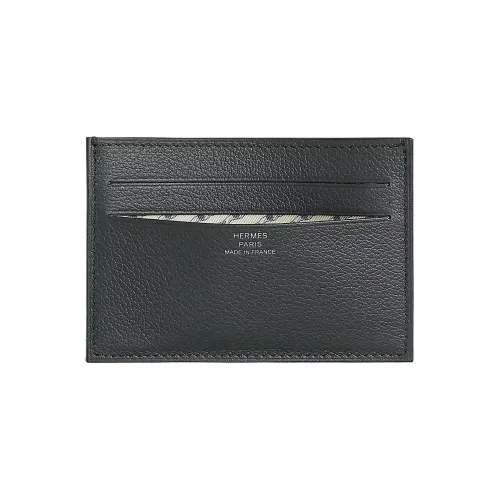 HERMES Citizen Twill Card Holders Dusty Gray With Millet Yellow