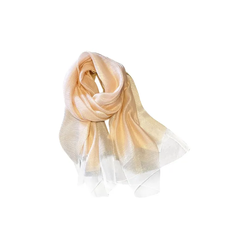Narandu Wool And Mulberry Silk Scarves Women's Light Yellow/Snow Bud/Taro Purple-1