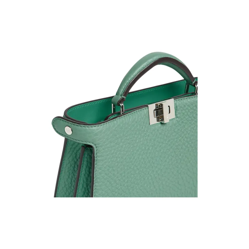 FENDI Peekaboo ISeeU Cuoio Romano Leather Upgraded Graphics Card Handbag Women's Tuscany Green-4