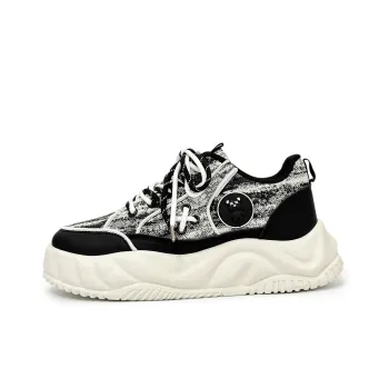 SLnU★3 Cushioning Wear-Resistant Low-Top Skateboard Shoes Men's Beige Black