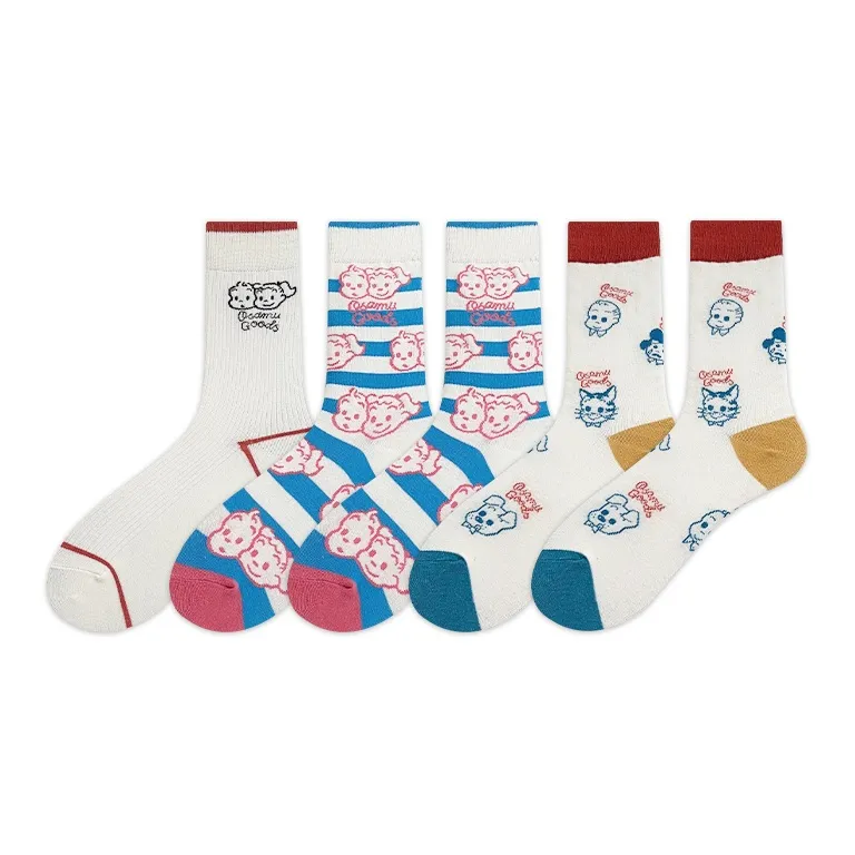 COTTON CHEESE Mid Calf Socks Women's 5 Pack-4