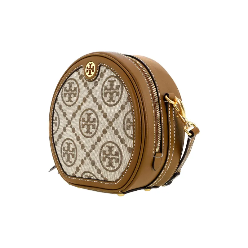 TORY BURCH T Monogram Jacquard Fabric With Leather Round Bag Shoulder Bag Crossbody Bag Regular Women's Hazelnut Brown-3