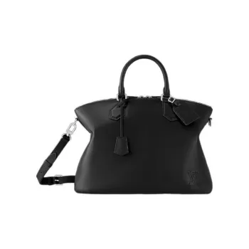 LOUIS VUITTON Lock It Millésime Calfskin Tote Bag Handbag Shoulder Bag Men's Black