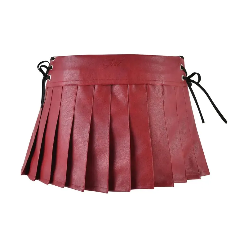 I.AM.GIA KARI SKORT Leather Short Skirts Women's RED/Red-1